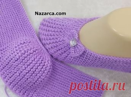 94 İLMEKLE ŞIK FİYONKLU LİLA PATİK YAPIMI - Nazarca.com