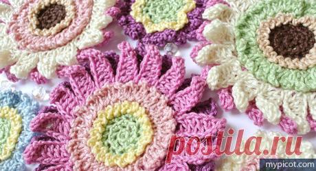 ОЧАРОВАТЕЛЬНЫЕ ГЕРБЕРЫ КРЮЧКОМ. МК