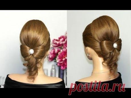 Romantic hairstyles for long hair. Прическа на выпускной, вечерняя прическа - YouTube