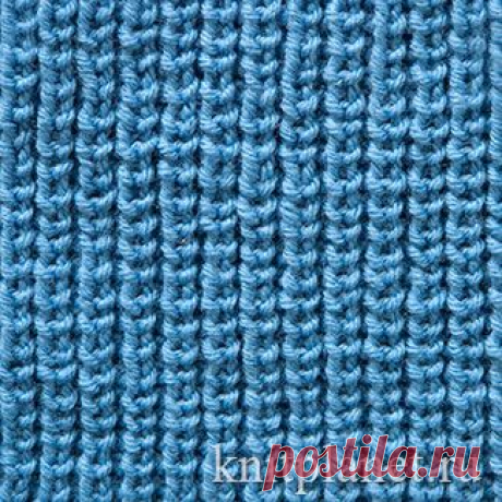 Планета Вязания | Жемчужная (полупатентная) резинка. Схема вязания жемчужной резинки спицами.