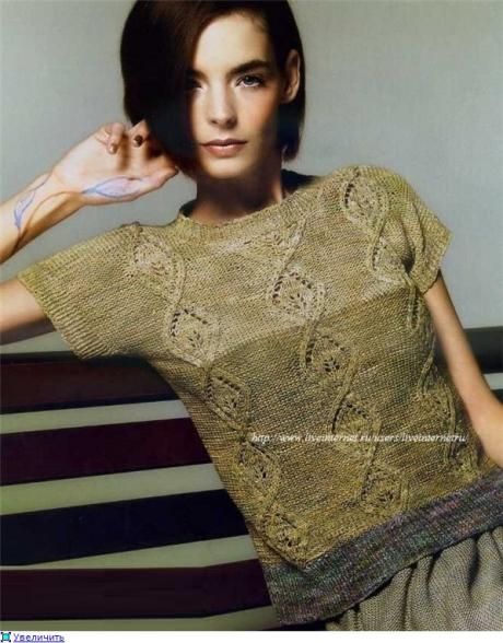 Топ-безрукавка узором с листиками. Спицами. Схемы. / Обсуждение на LiveInternet - Российский Сервис Онлайн-Дневников