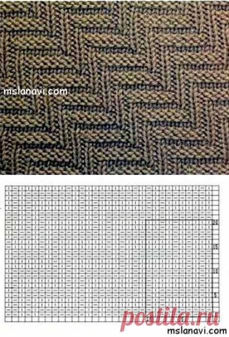 Рельефный узор спицами №85 | Вяжем с Lana Vi