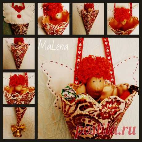 Мои вдохновения.: Новогодний кулек для подарка. Тильда.