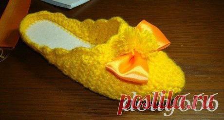 Тапочки крючком автор Saf-Lora из клуба "Осинка"