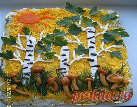 Кулинарные Рецепты: Салат с куриным филе и грибами