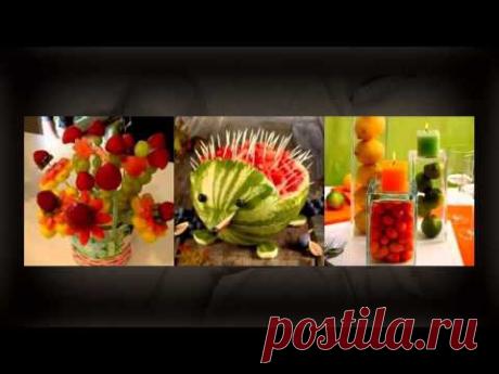 Как украсить стол фруктами Идеи украшения и декора фруктового стола - YouTube