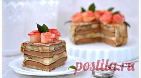 Блинный торт Розовый букет, пошаговый рецепт с фото