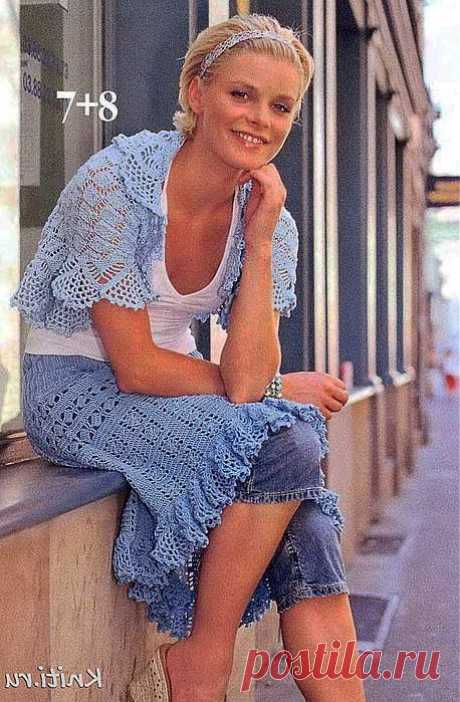 Ажурные болеро и юбка крючком.