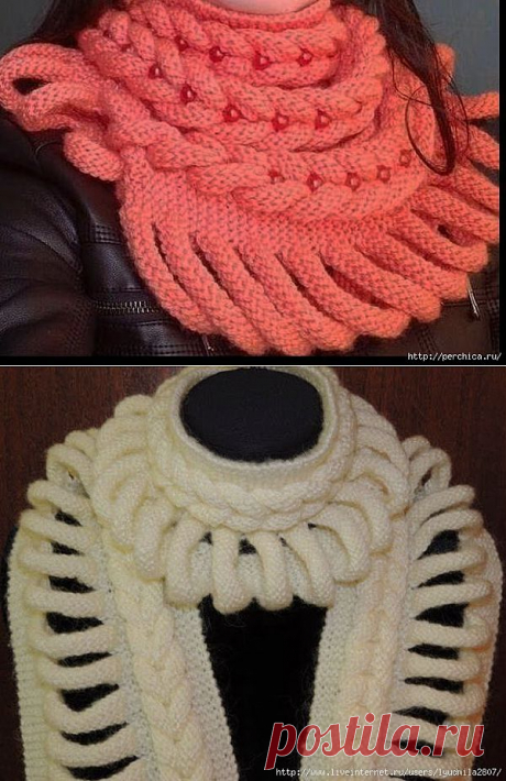 Шапочки и шарфики плетеной косой - идеи и мастер-класс.