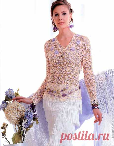 Нарядная и лёгкая ажурная блуза крючком - идеально для лета - Ladiesvenue