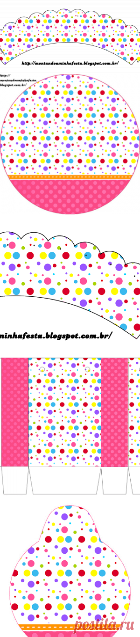 Puntos de Colores para Niña: Toppers y Wrappers para Cupcakes para Imprimir Gratis. | Oh My 15 Años!