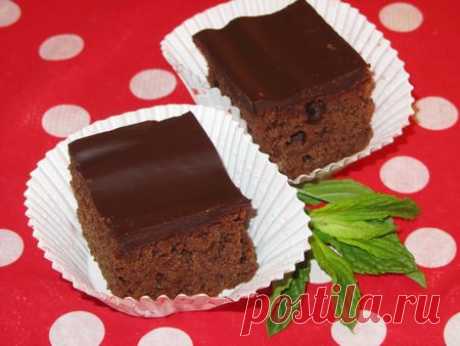 Шоколадно-мятные брауни с ганашем