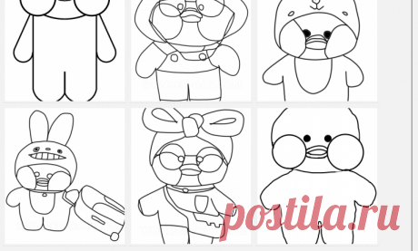 Раскраска Уточка Лалафанфан скачать, распечатать | trafaret-decor.ru