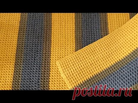Коврик крючком из трикотажной пряжи. CROCHET CRUNCH.