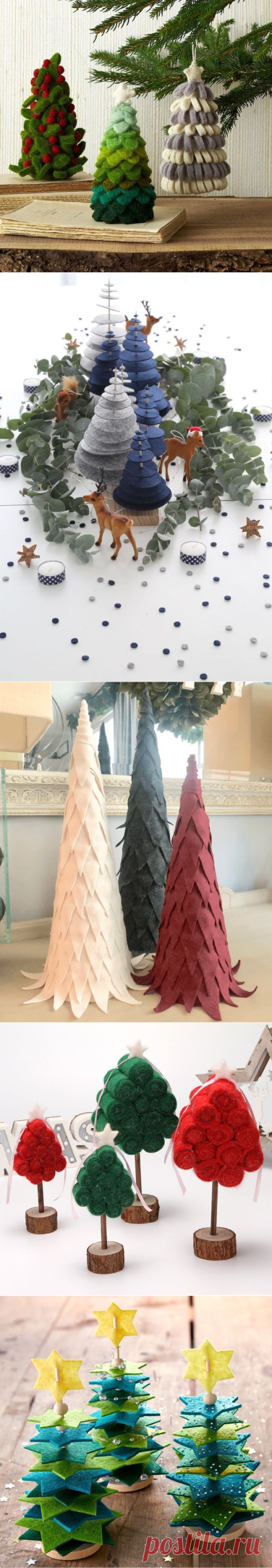 Prácticas Ideas para el Hogar...: Mini Arboles en Fieltro