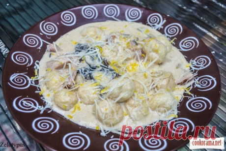 Картофельные ньокки, в сливочно-грибном соусе с грудинкой / Мясные вторые блюда / Кукорама — вкусные рецепты!