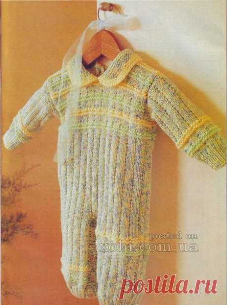 вязаный комбинезон из меланжевой пряжи