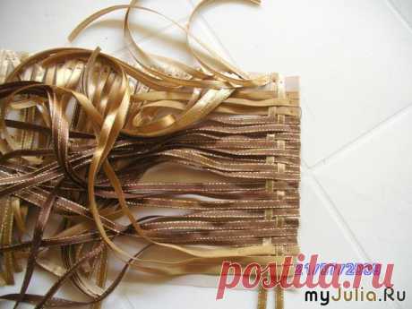 Плетение из лент на примере косметички: мастер-класс