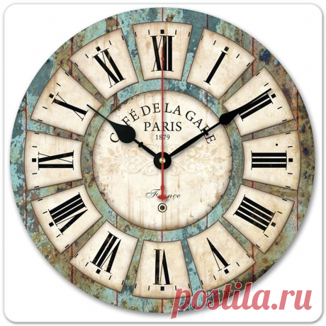 New 13.4" Vintage France Paris French Country Tuscan Style Paris Wood Wall Clock | eBay