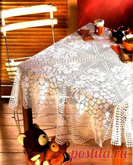 Шикарная скатерть | Вязание крючком | Вязание спицами и крючком. Схемы вязания.