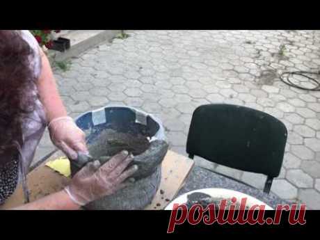 115. Цветочный горшок из бетона. Просто и не дорого.