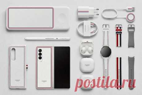 Анонсирован самый дорогой смартфон Samsung. Компания Samsung представила лимитированную версию раскладного смартфона Galaxy Z Fold3. Премиальный аппарат создан совместно с модельером Томом Брауном (Thom Browne). Анонсированный девайс имеет накопитель емкостью 512 гигабайт и заднюю стенку серебристого цвета с матовым покрытием и тремя полосами.