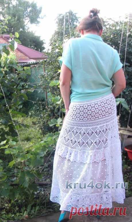 Юбка — макси, комбинированная кружевом