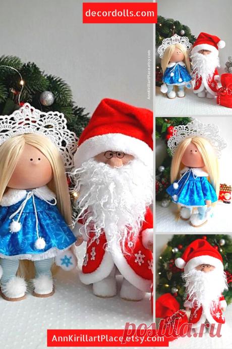 Christmas Dolls Couple Santa Claus Doll Snow Maiden Doll | Etsy