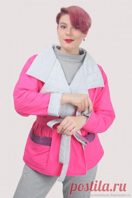 Куртка неоновая розовая осенняя короткая под пояс плюссайз оверсайз – купить на Ярмарке Мастеров – LPEF2RU | Куртки, Москва