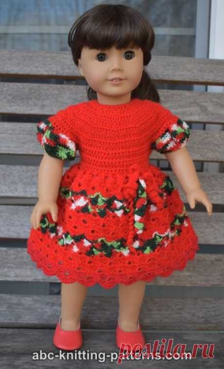 Американская Девушка Кукла Идеальное Рождественское Платье Бесплатная Кукла Платье Крючком Шаблон