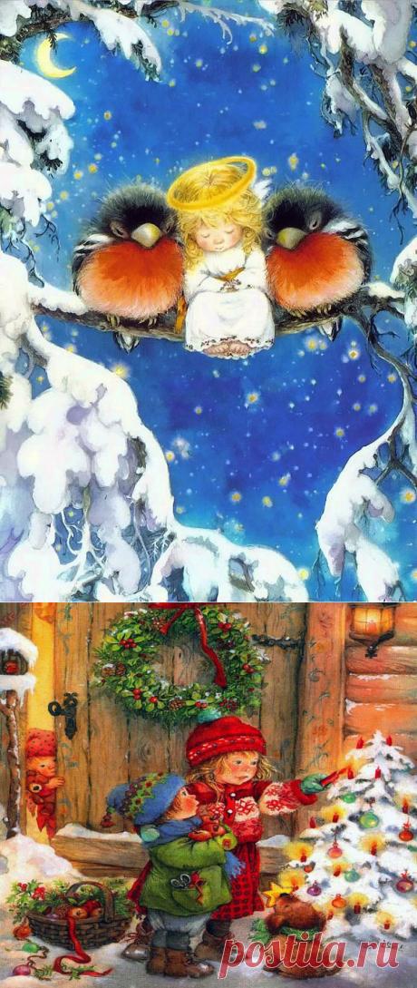 Новогодние сказочные рисунки Лизи Мартин - Ярмарка Мастеров - ручная работа, handmade