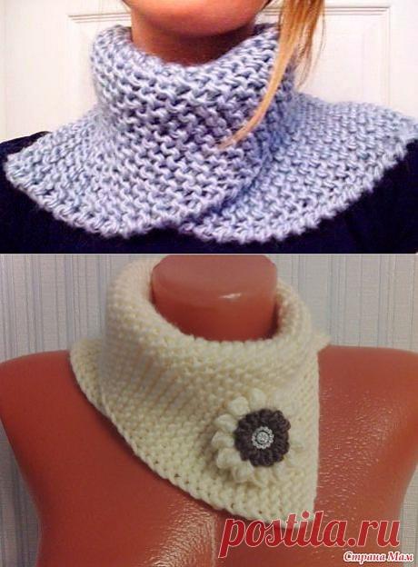 Манишка платочной вязкой.