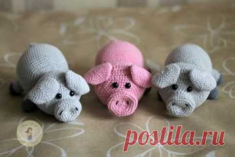 Свинка лежебока крючком | Схемы игрушек амигуруми