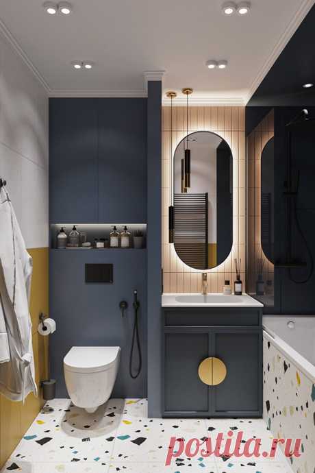 Санузел в темных тонах...