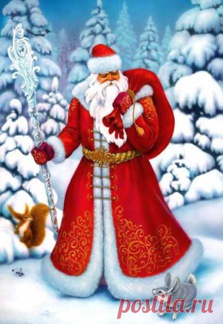 Картинки для декупажа. Дед Мороз и Санта Клаус | ХорошоДома