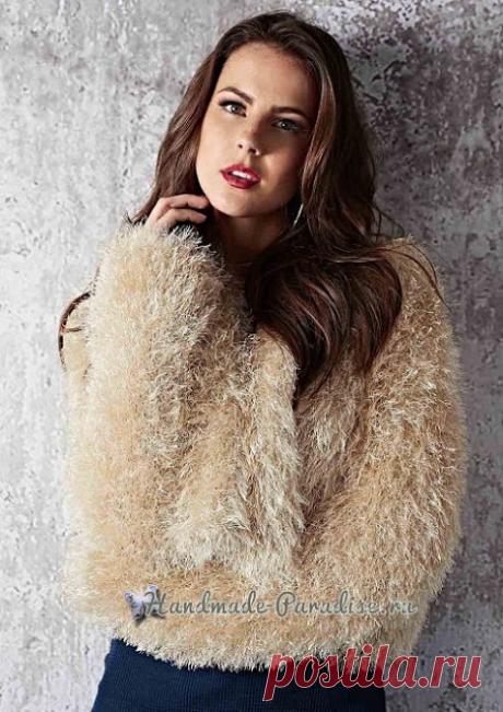 Стильный кардиган из пряжи *Травка*