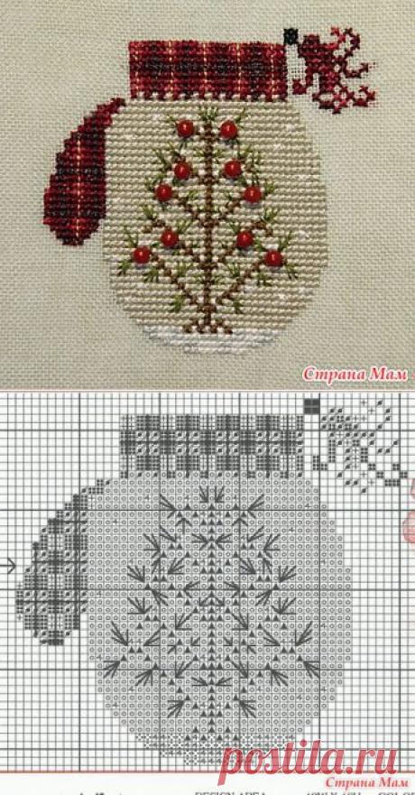 Рождественская варежка "Addie's Tini Tree Mitten" - Бискорню и другие "кривульки" - Страна Мам