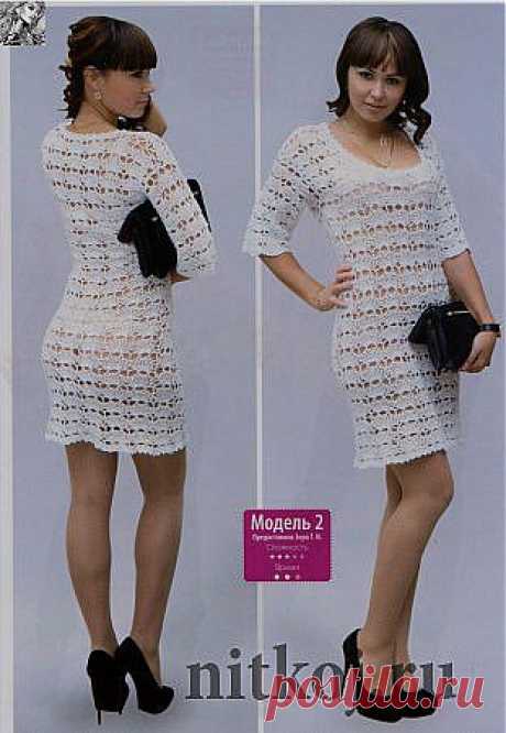 Платье, узор ракушки крючком » Ниткой - вязаные вещи для вашего дома, вязание крючком, вязание спицами, схемы вязания