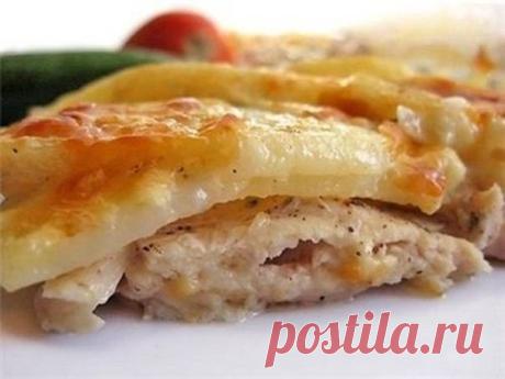 Картошка по-царски. Почему «по-царски»? Да потому что это превосходно
Очень вкусно и нежно
Ингредиенты:
филе курицы — 500 гкартофель — 2-3 штмайонезсырсоль, перец
Приготовление:
Филе нарезать, примерно 1 см толщиной, слегка отбить и выложить в форму так, ч…