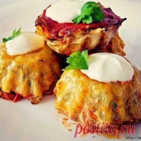 Голубцы "Малютки", запеченные в формочках для кексов