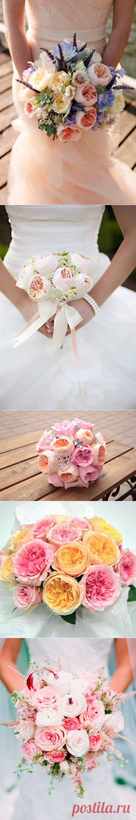 Свадебные букеты и цветочные композиции из английских роз - это необычные, поражающие своим великолепием и шиком, цветы! Пышные формы и нежная палитра цветов английской розы идеально подойдет для букета невесты.