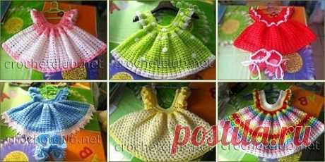 Детские сарафанчики - вяжем крючком