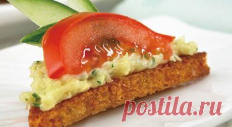 Канапе с сыром и помидорами. - Рецепт
