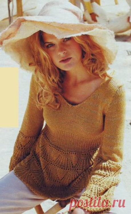 Вязаная ажурная туника