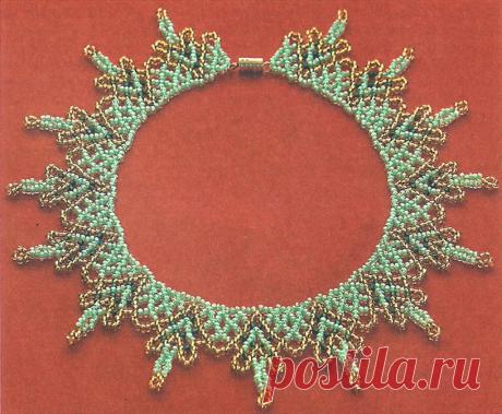 Изготовление ажурного полотна одной иглой Колье, бусы, ожерелья из бисера – Бисерок Учимся плести украшения в разных ажурных техниках на одной игле и все это из бисера. Описание работы и схемы.