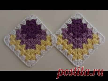 ÜÇ BOYUTLU HANIM DİLENDİ KARE MOTİF YAPILIŞI / GRANNY SQUARE / MOTİFLİ ÖRGÜ BATTANİYE MODELLERİ
