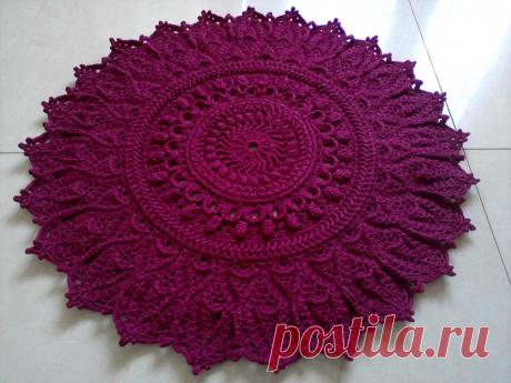 Вязание крючком ковра в стиле прованс