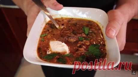 Суп харчо из говяжьей грудинки с грецкими орехами и ткемали рецепт с фото пошагово и видео - 1000.menu