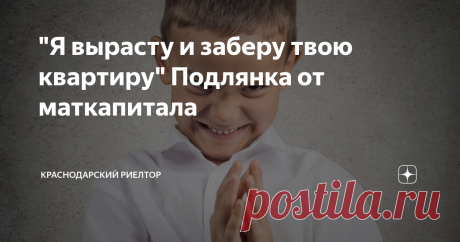 "Я вырасту и заберу твою квартиру" Подлянка от маткапитала Если думаете, что это не мой случай, я вас расстрою