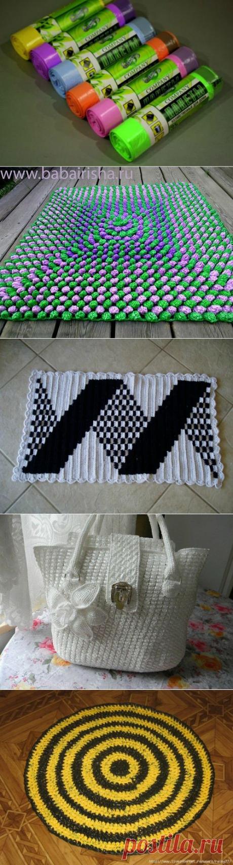 Вязание из мусорных пакетов. Мастер-класс + видео | Домохозяйка